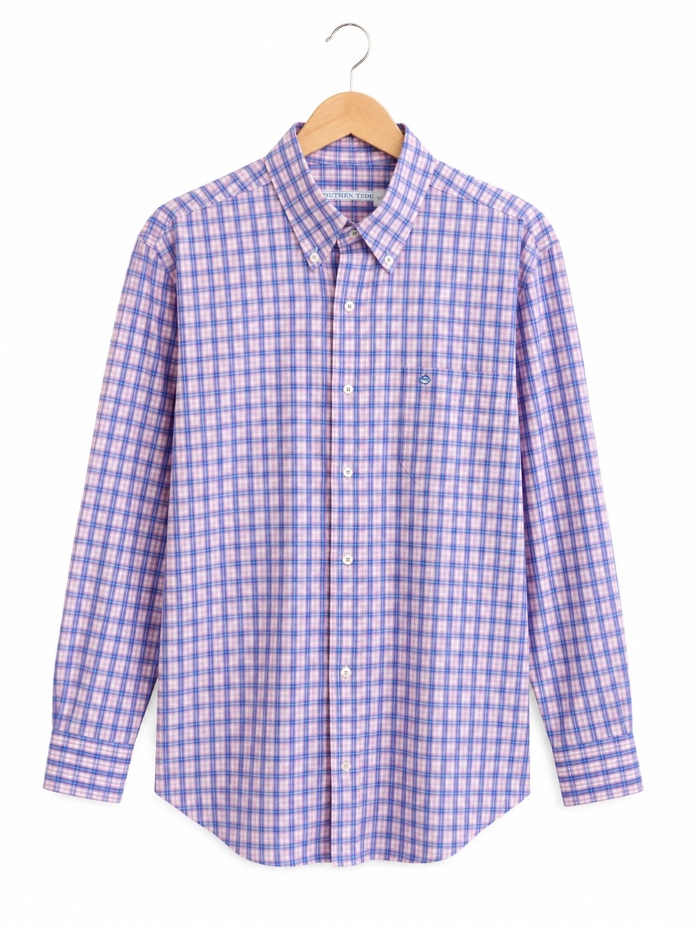 𝐒𝐨𝐮𝐭𝐡𝐞𝐫𝐧 𝐓𝐢𝐝𝐞 Men’s Button Down Cotton Shirt size Medium collar gingham plaid